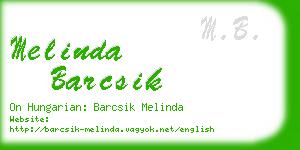 melinda barcsik business card